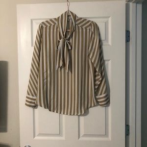 LOFT Tie Neck Blouse